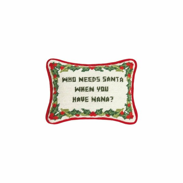 Puesta En Escena 6.5 x 9 in. Who Needs Santa Needlepoint Pillow, 2PK PU3678870